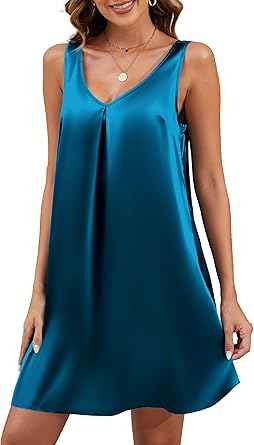 Nightgowns for Women Satin V Neck Soft Comfy